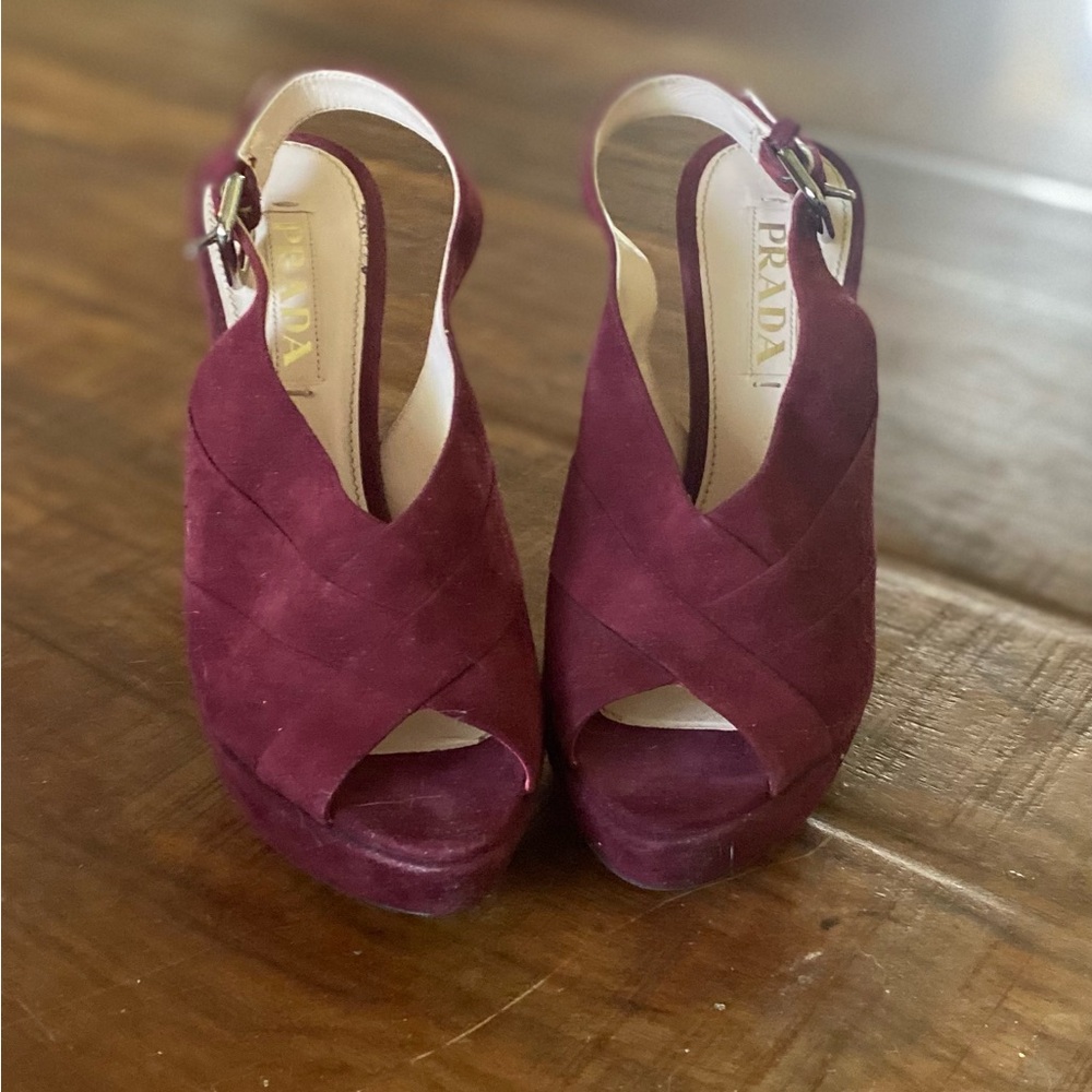 PRADA Suede Heels Sz 36